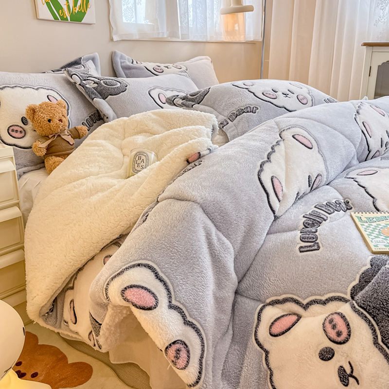 雪花绒被子冬被牛奶绒被芯冬天棉被加厚保暖春秋被学生单人被褥子