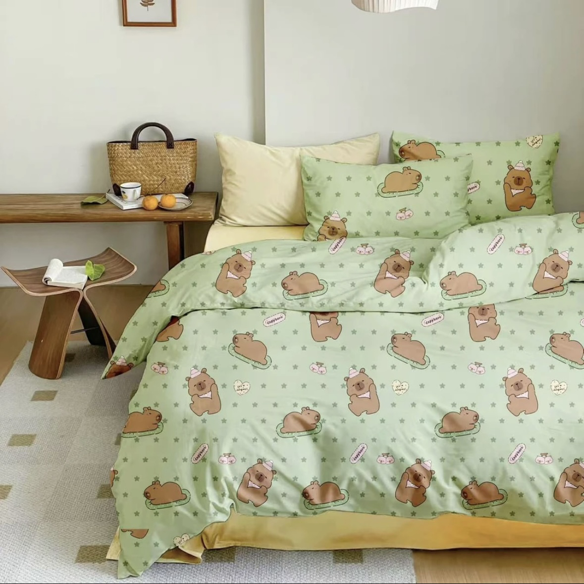 【绿色卡皮巴拉秋冬被】加厚200*230四季柔软春秋被加厚冬被