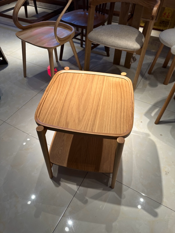 实木双层方形边几客厅简约沙发置物角几