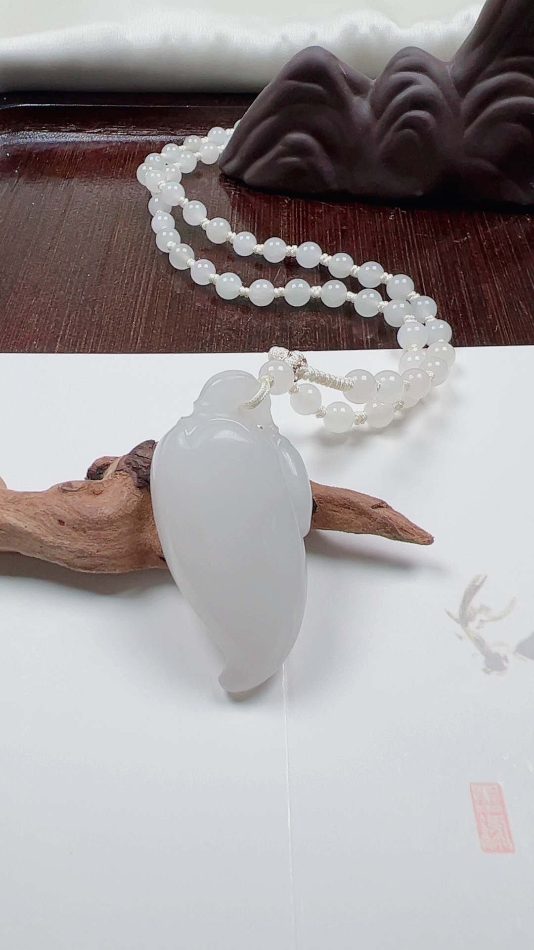 天然和田玉。和田白玉辣椒，