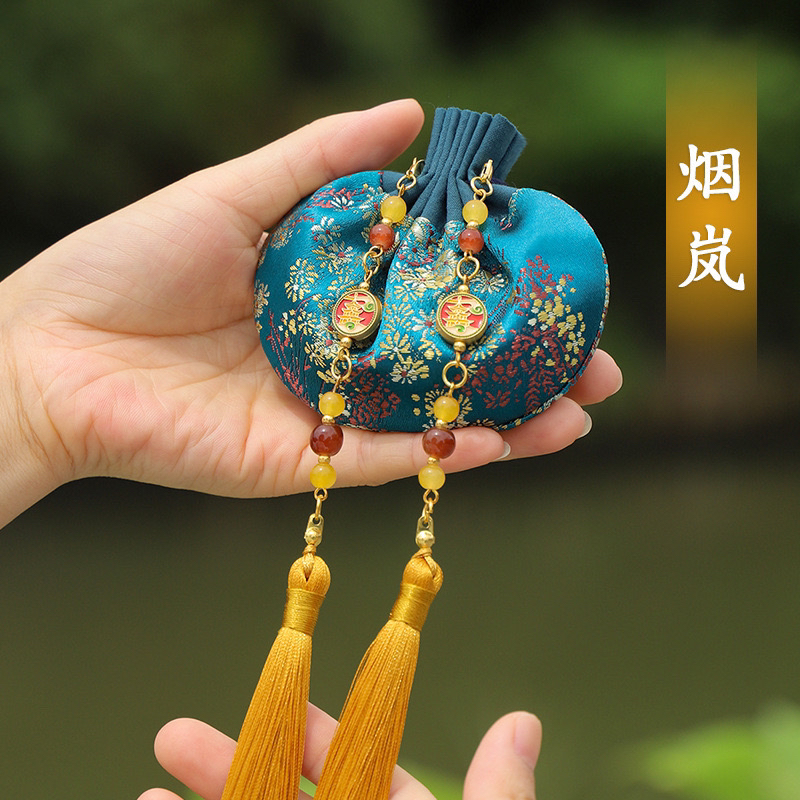 非遗手工 织锦缎暗纹古风香囊空袋  流苏可拆卸