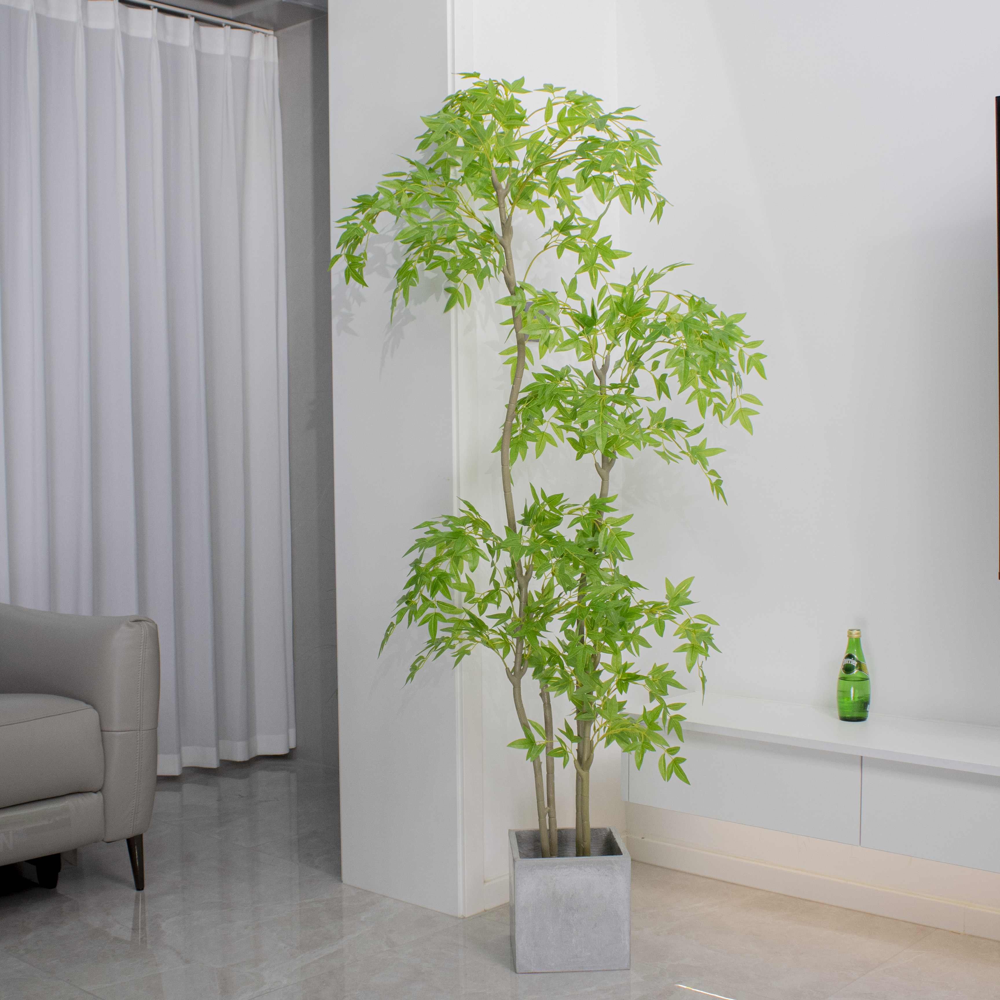 北欧仿真植物南天竹落地盆栽仿生绿植摆件客厅家居装饰造景假树