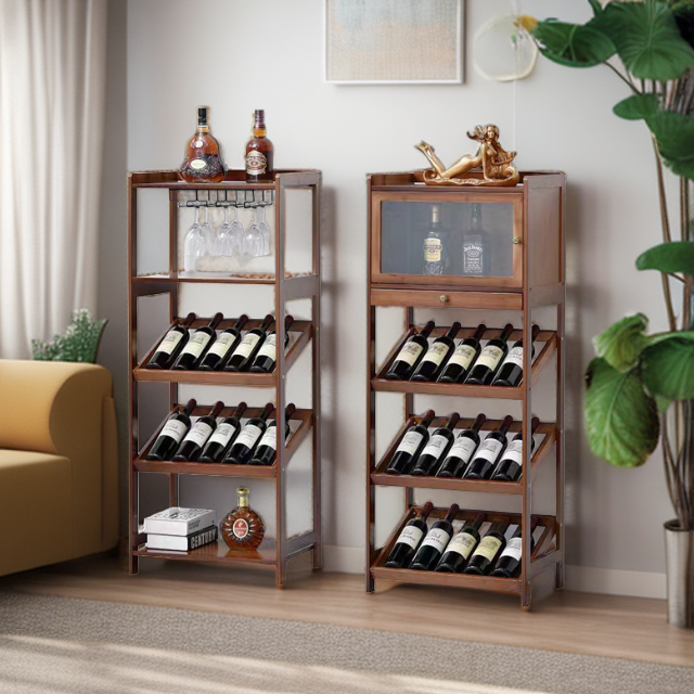 厂家直销置物架竹制家用客厅餐厅酒柜简易现代小型红酒杯架批发