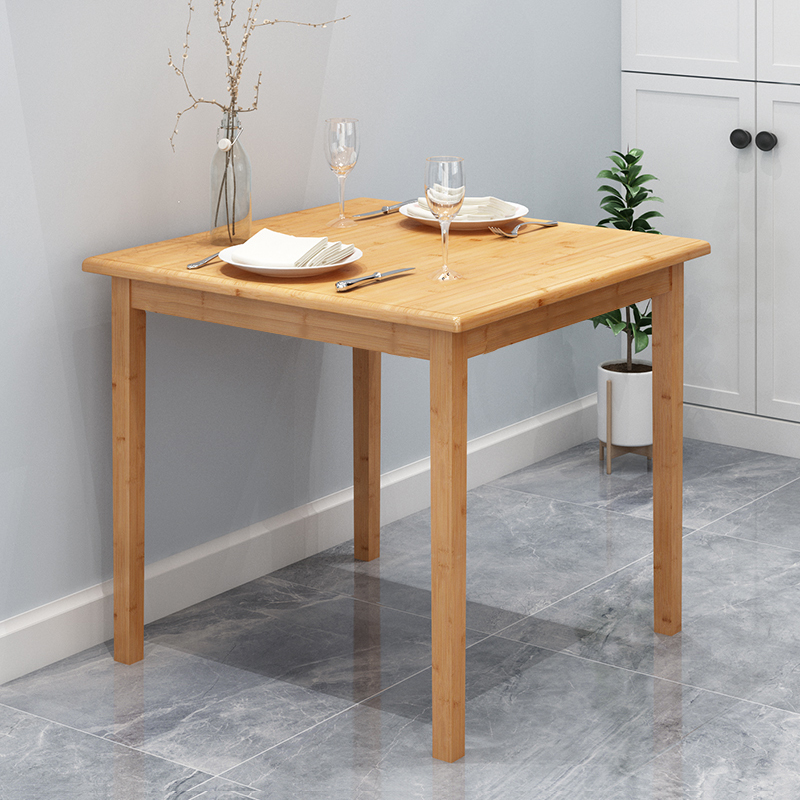 小户型餐桌小户型家用餐桌正方形简易吃饭小桌子楠竹实木茶几桌