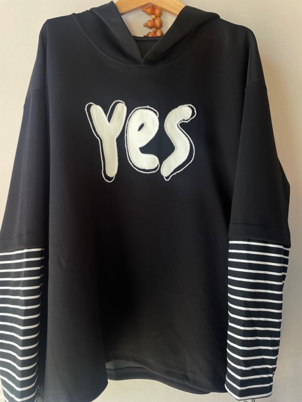 针丝缘新款4230长袖宽松假两件圆领卫衣