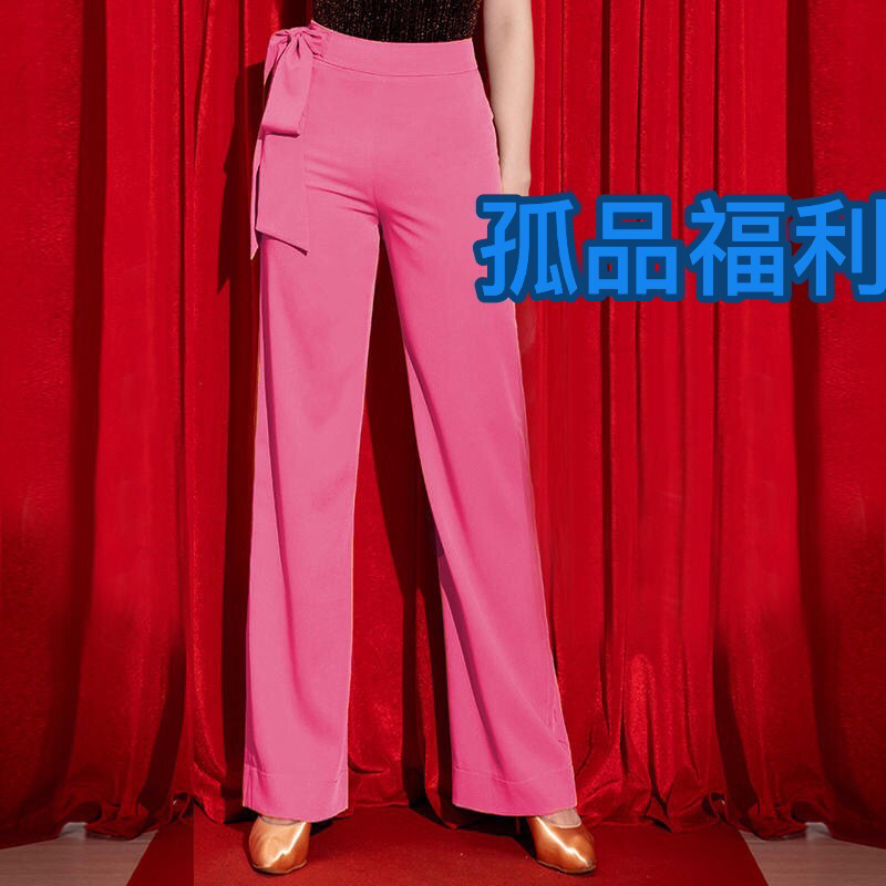 女款摩登拉丁时尚直筒微喇阔腿裤孤品