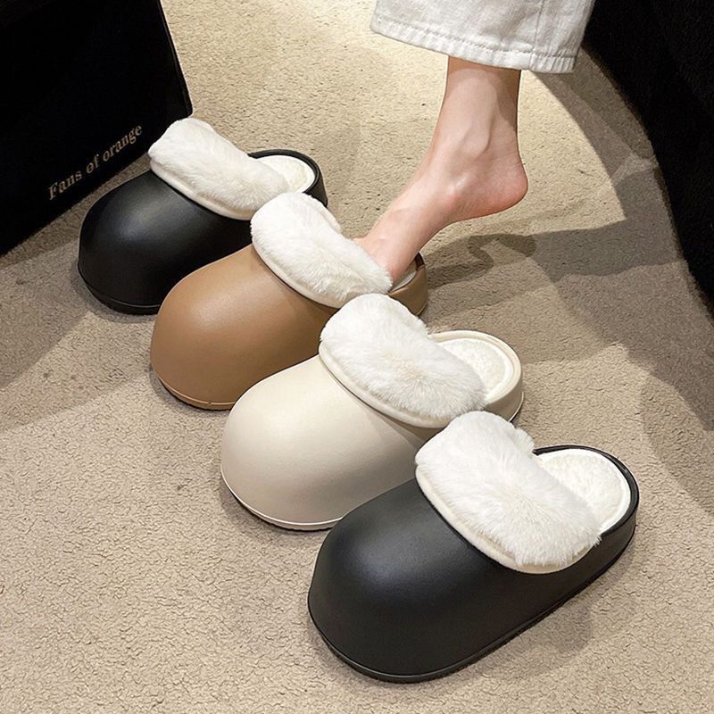 2023新款毛毛拖鞋女外穿秋季防水防滑保暖舒适厚底棉拖鞋爆款网红
