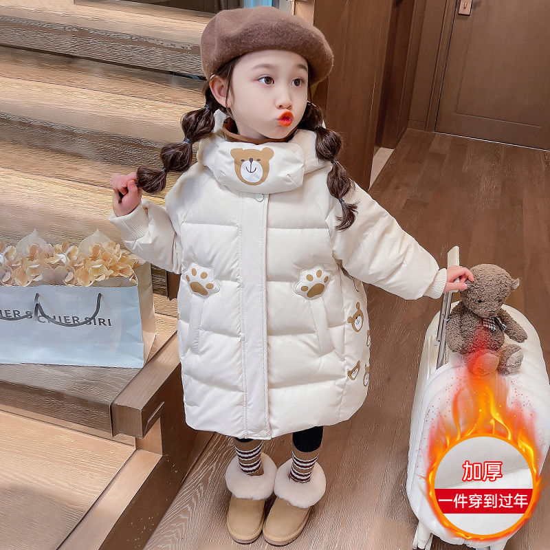 新品巴拉巴拉儿童女童冬季加厚中长款2023新款棉服小童冬装洋气宝