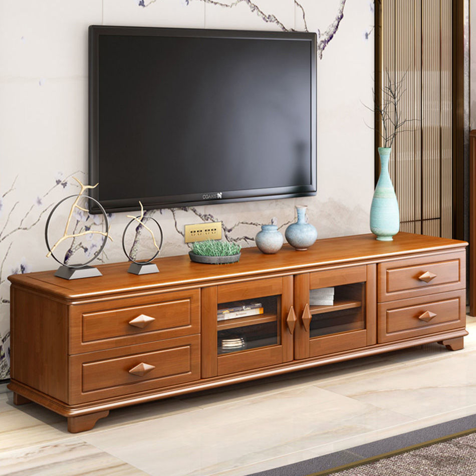 现代中式实木电视柜组合套装客厅小户型电视机柜精品家具家用矮柜