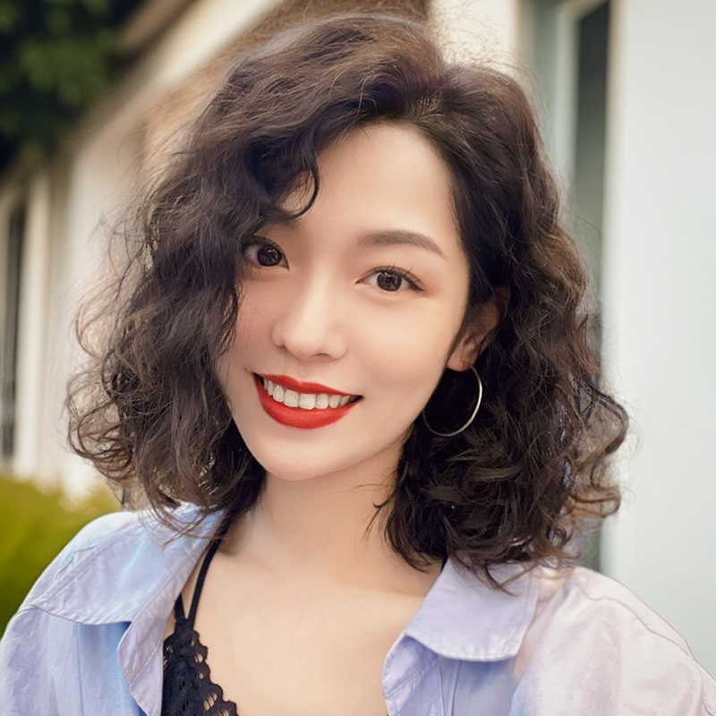 美禾墨比斯风假发女短卷发蓬松时尚减龄透气头套短发假发套无痕