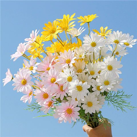 【新疆包邮】ins洋甘菊小雏菊花假花 仿真花束客厅装饰品摆件