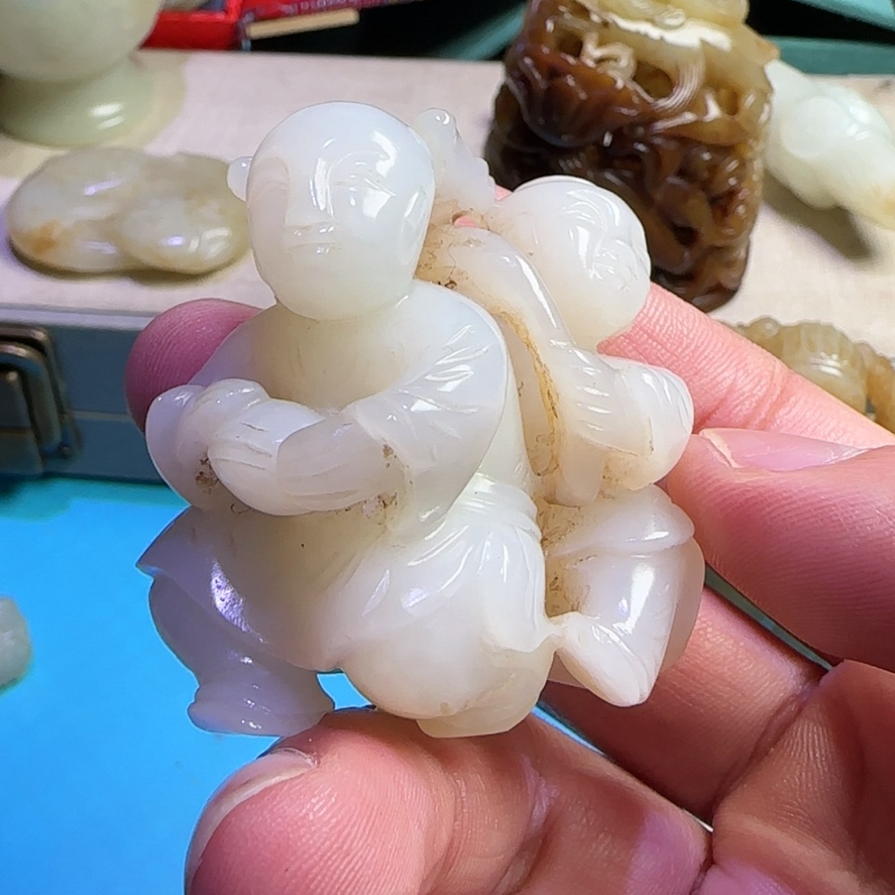 【闪购商品】和田玉摆件未镶嵌小***爸