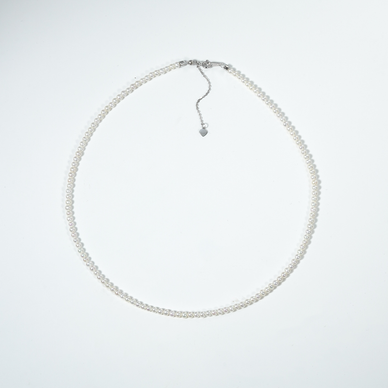 Gloire/古名【多多】S925小米珠极光淡水珍珠项链3-4mm-Z1473/Z1502