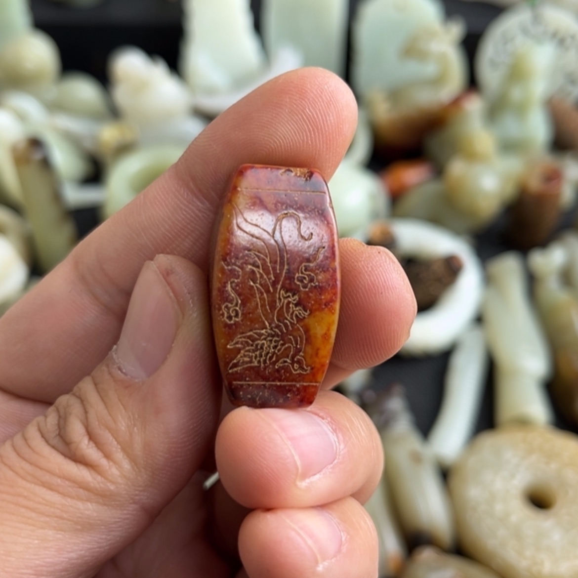 【闪购商品】和田玉（糖玉）颈饰未镶嵌龍*龘