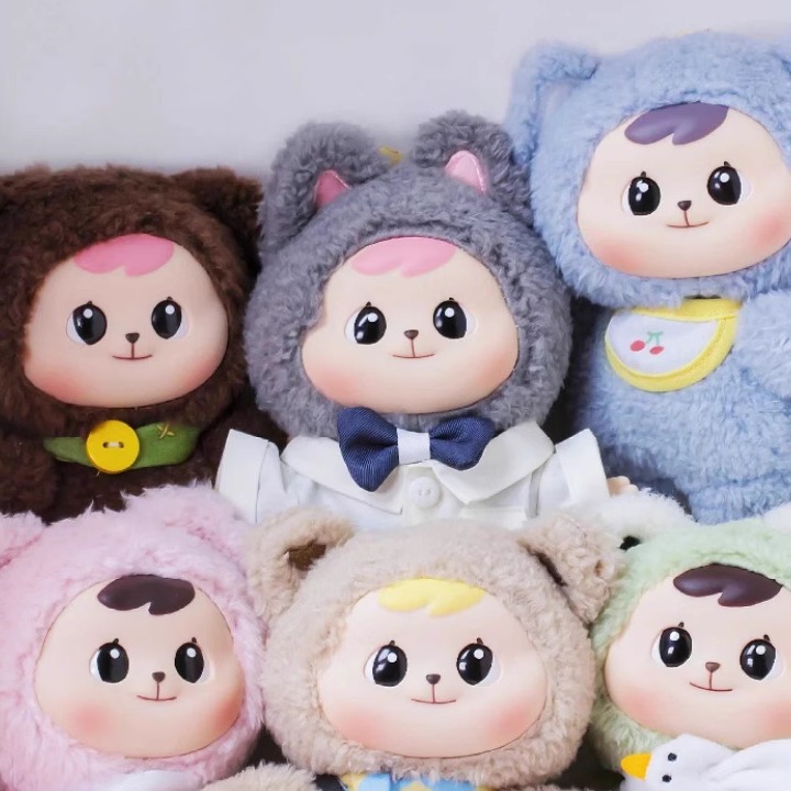 Bao-ao抱抱系列毛绒搪胶可动盲盒手办可爱潮玩具公仔娃娃摆件