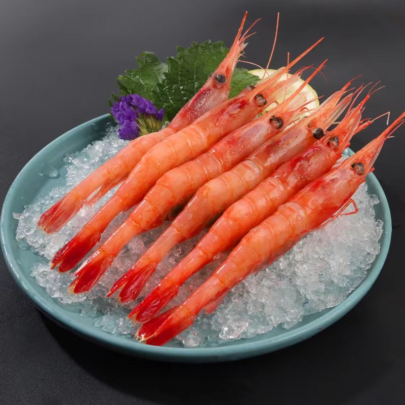 俄罗斯北极甜虾1KG/盒刺身解冻即食LA级进口食品海鲜美食1000g