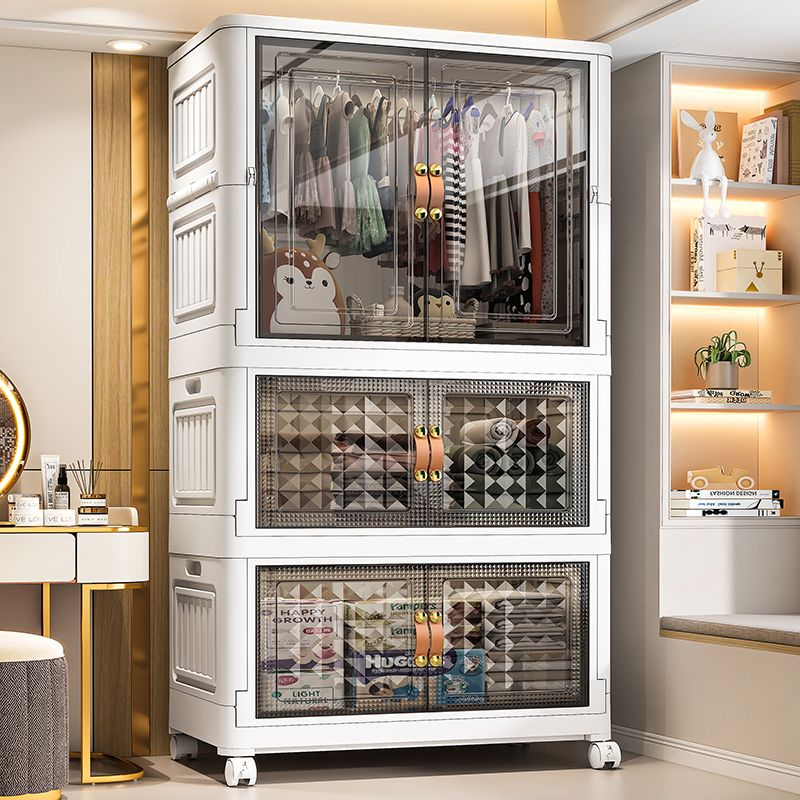 宝宝衣柜新生儿衣服收纳柜免安装折叠简易衣橱柜子