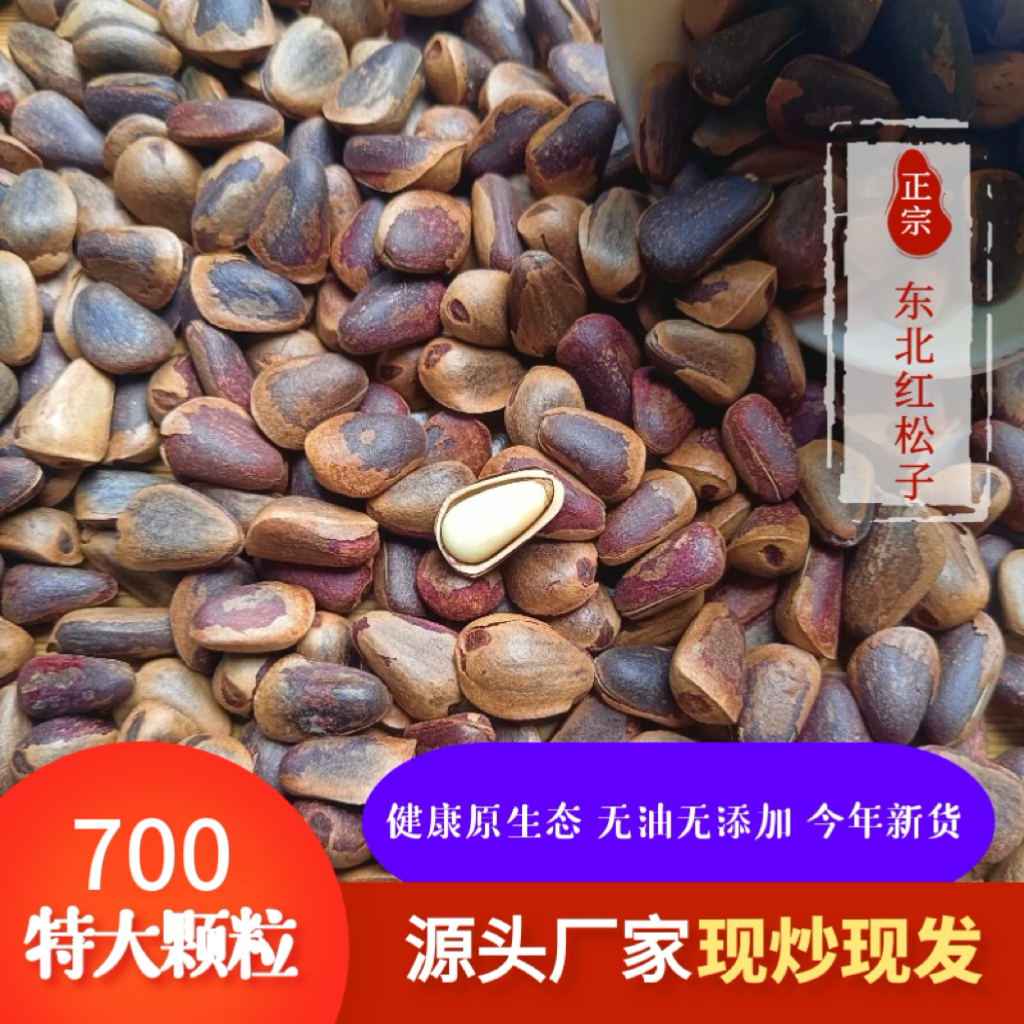 2025年新货东北红松子700特大颗粒笨炒松子净重250克半斤