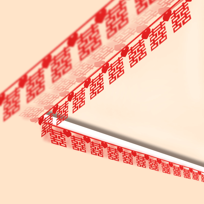 婚房装饰喜帘喜字拉花简约双面绒布  墙围喜  喜帘