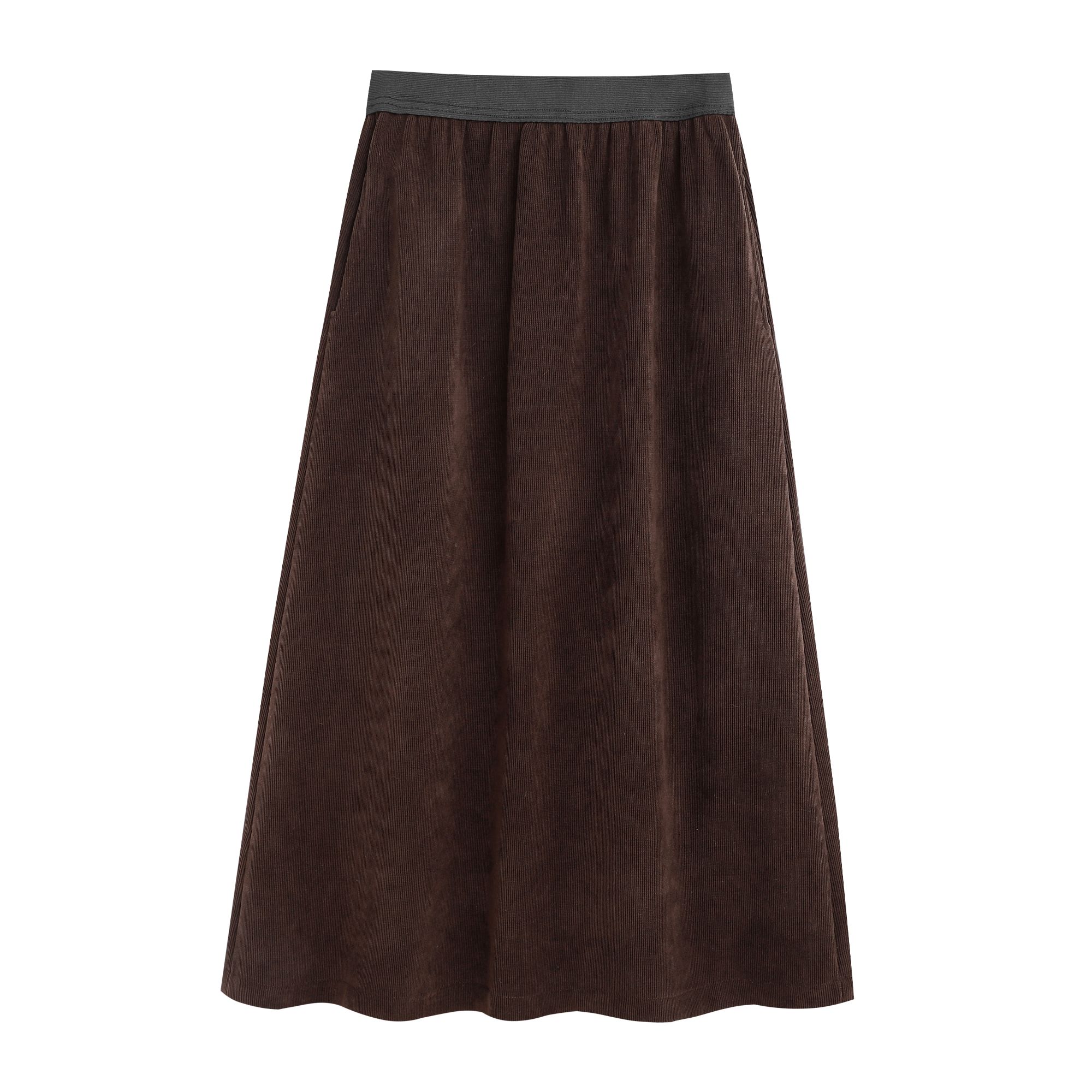 和润立亨气质显瘦中长款灯芯绒半身裙（微瑕）