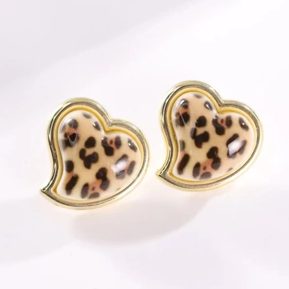 铜合金合成锆石耳饰 铜合金气质高级爱心款 IF005