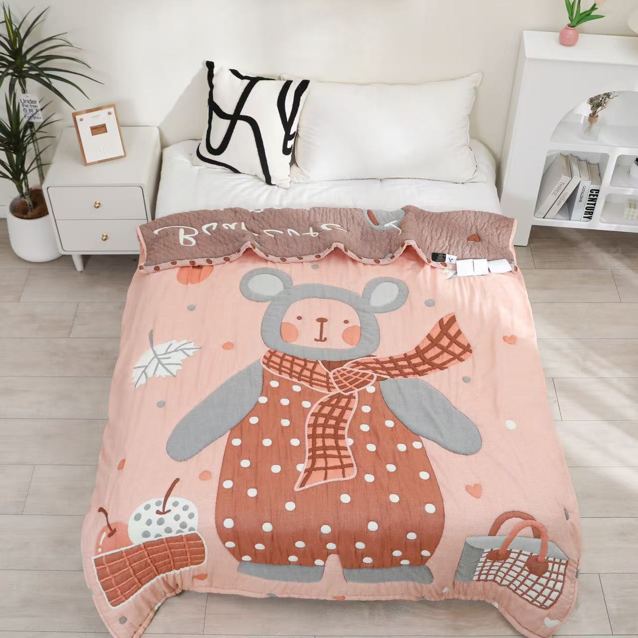 【安娜亚】 150cm x 200cm 多功能轻奢超柔轻奢纱布泡芙被         