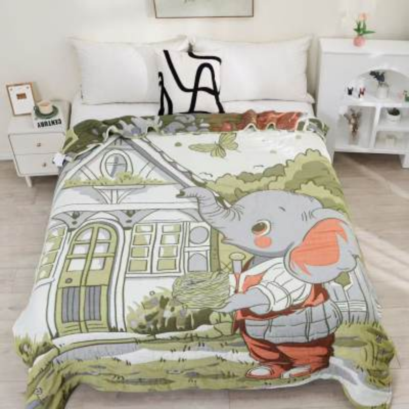 浪漫满屋泡芙被200cm*230cm 冬季升级加厚保暖控温燕麦棉云朵纱