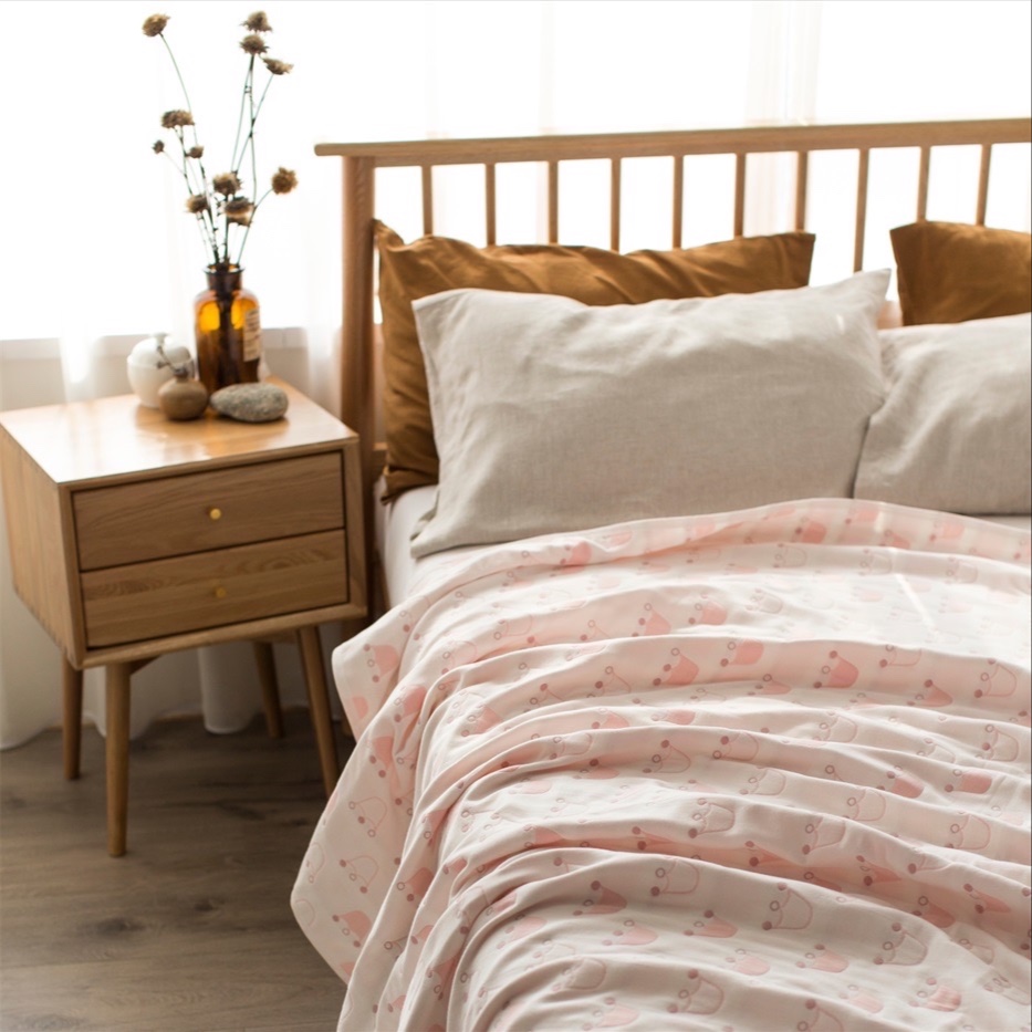 雅赞150*200cm纯棉纱布被/床单/盖毯 可铺可盖 双面透气 四季通用