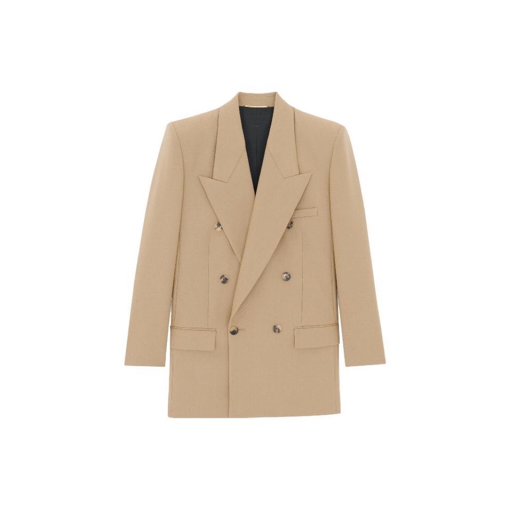 JYX高定 早春简约双排扣羊毛复古西装-21