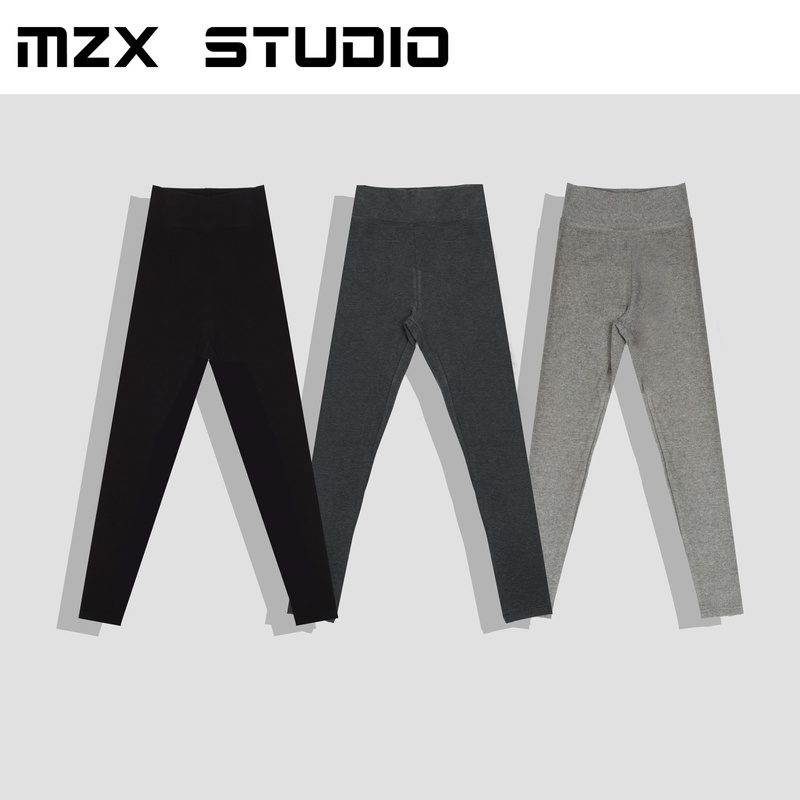 MZX STUDIO秋冬高腰百搭加绒打底裤KZ8024