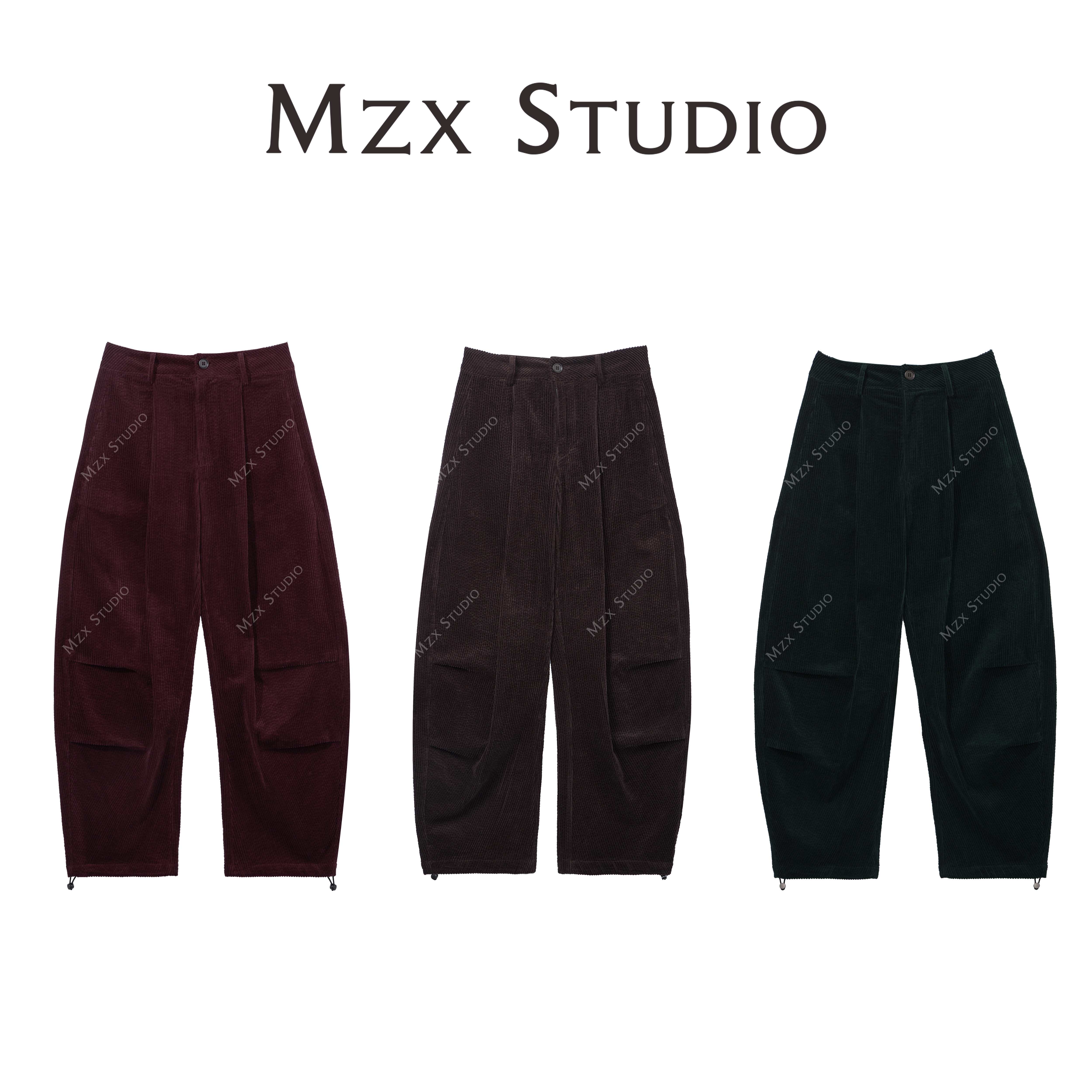 MZX 全棉宽松灯芯绒阔腿休闲裤KZ6570-D