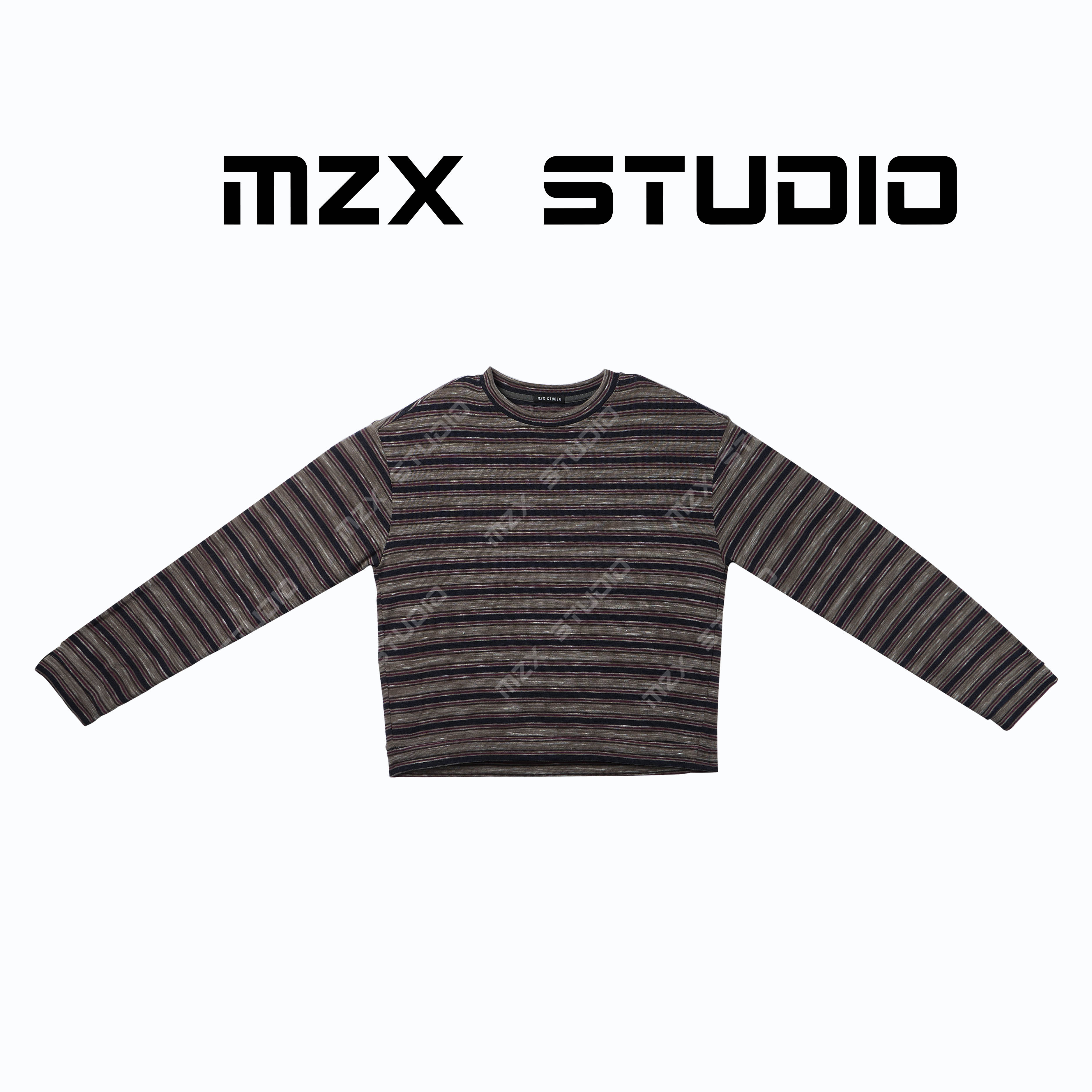 MZX 复古休闲百搭净版条纹打底T恤SY6537-F