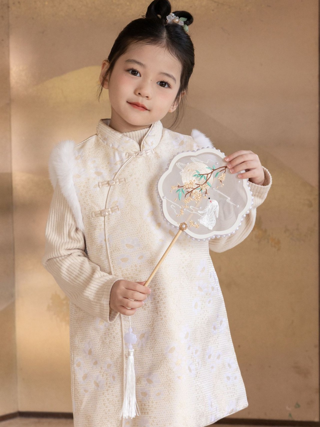 23年新款儿童冬季古装旗袍古风中国风连衣裙年服公主加厚民国风