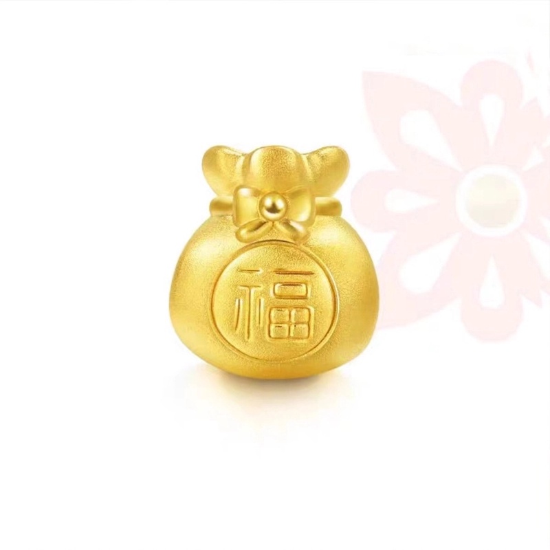 黄金999足金小福袋手绳3D硬金本命年手链纯金男女同款礼物（定价