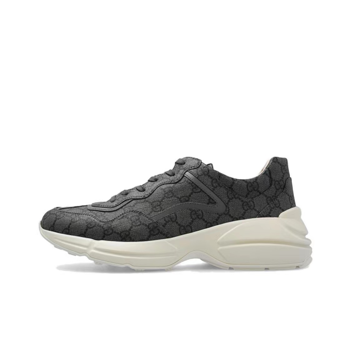 全新未使用 GUCCI/古驰 Rhyton深灰色老花休闲厚底老爹鞋运动鞋