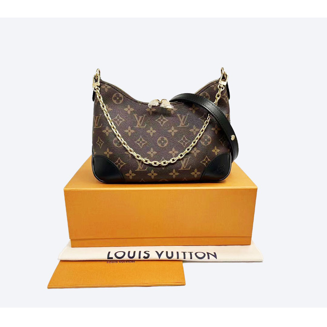 99新 LouisVuitton/路易威登 老花新款牛角腋下斜挎包