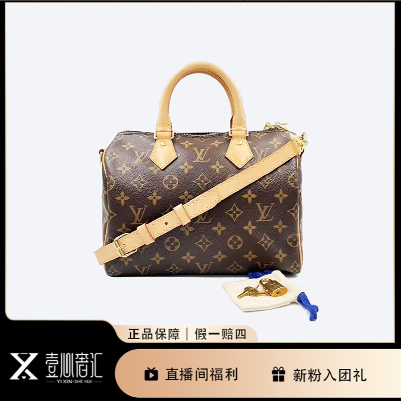 95新 LouisVuitton/路易威登 speedy25手提斜挎枕头包