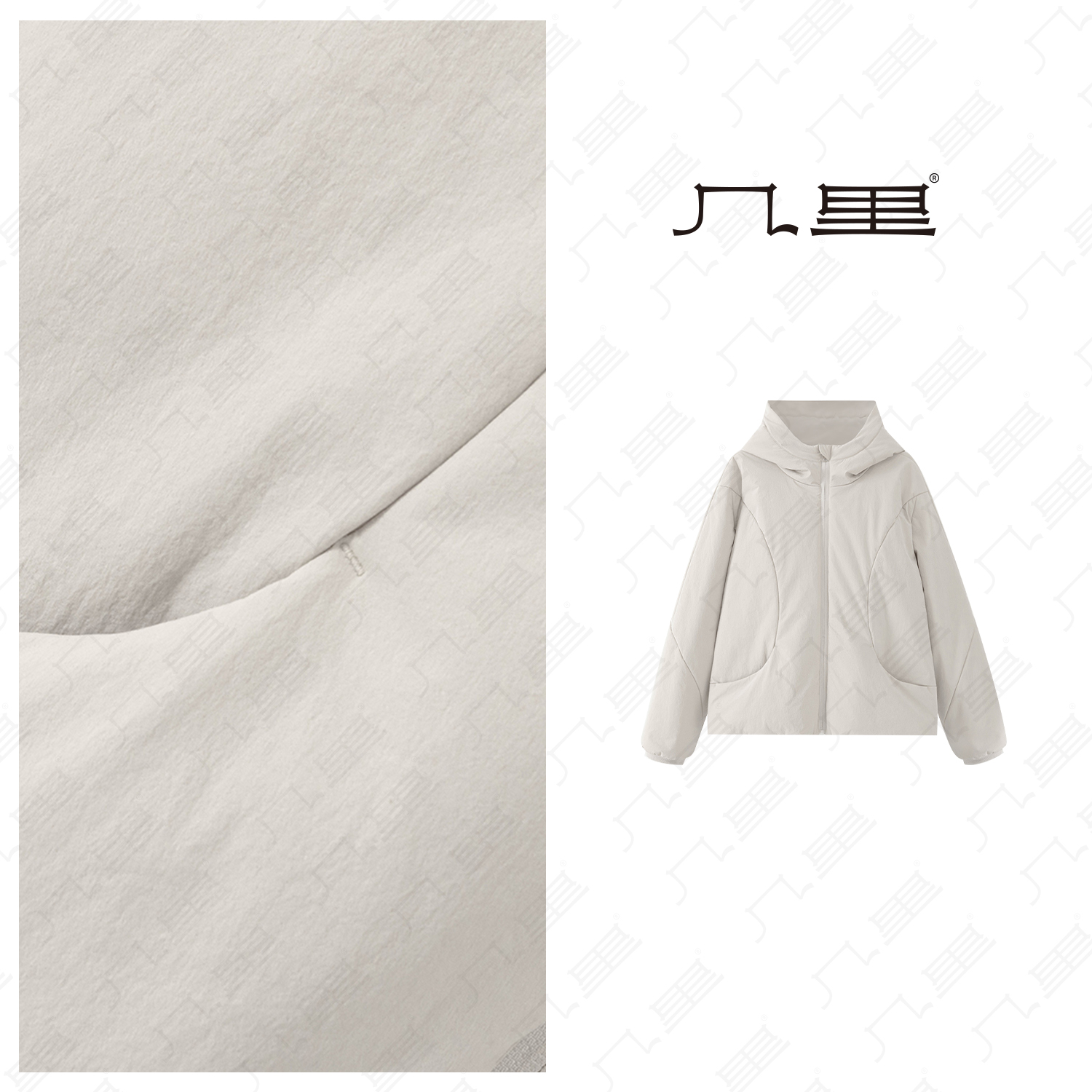 几里与麻 连帽保暖冬季棉衣棉服 1112252