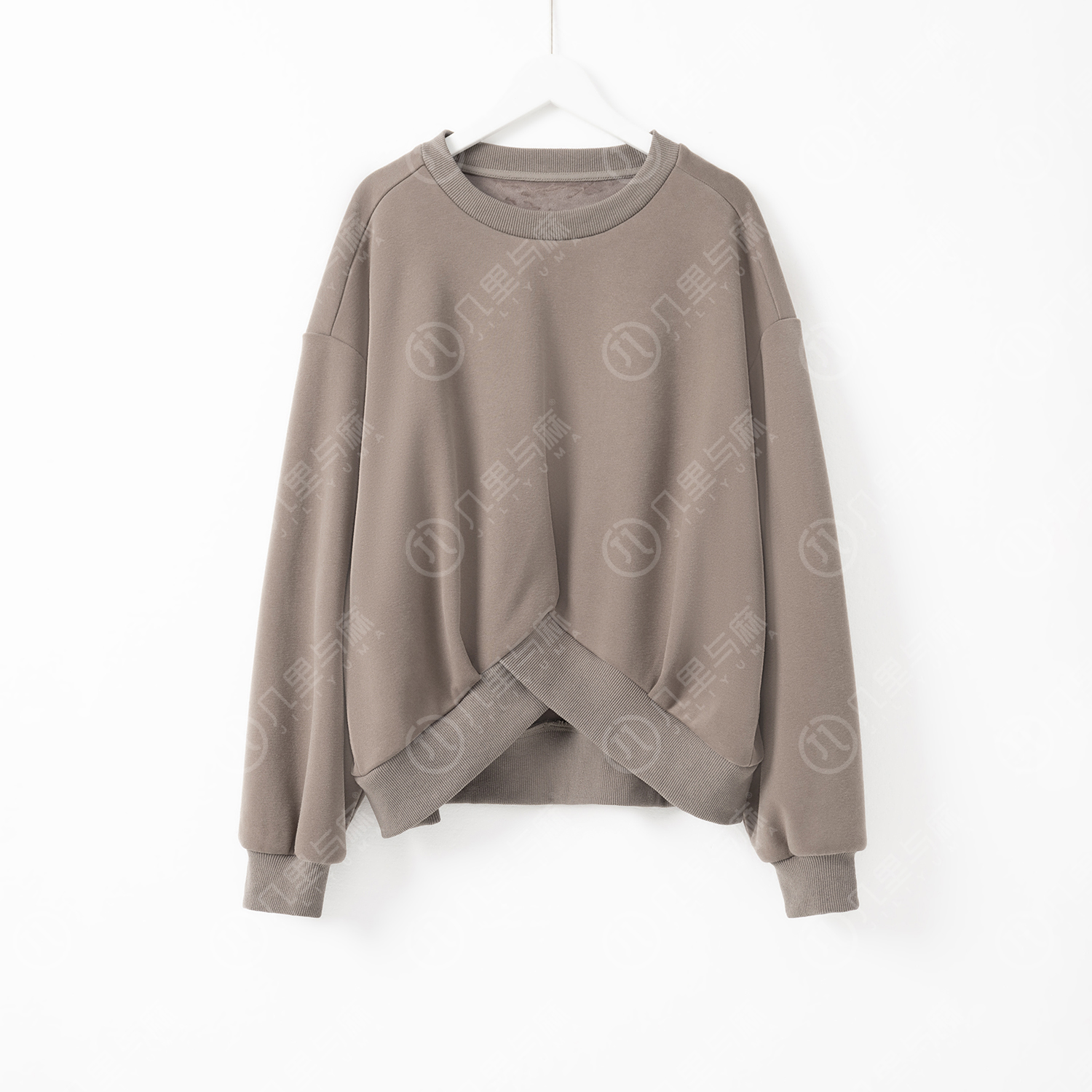 （几里）时尚纯色长袖休闲百搭卫衣 衣长56 胸围120 1090641