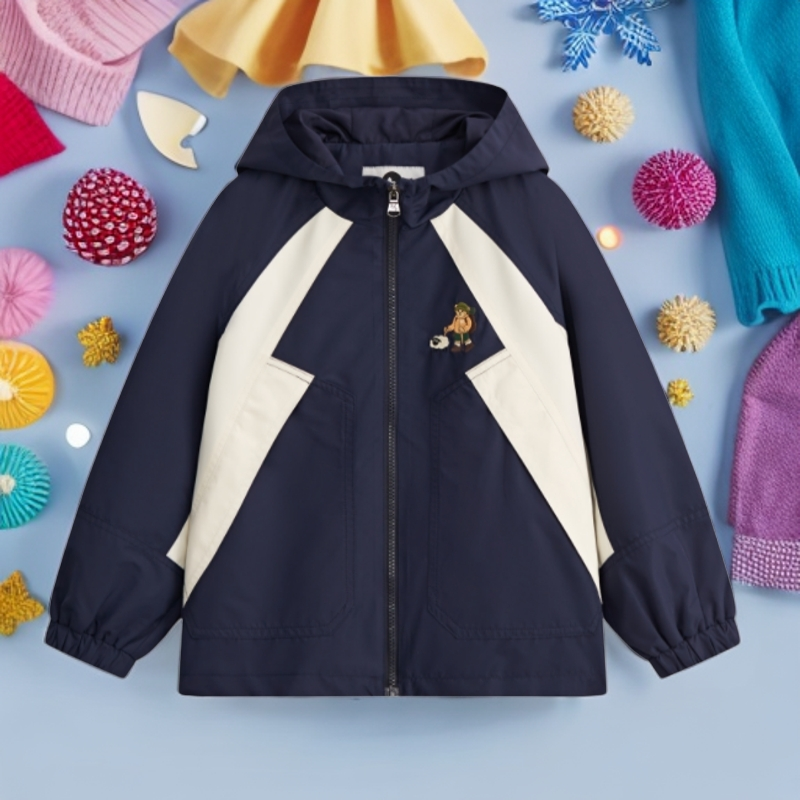 MQD户外儿童时尚休闲防风冲锋衣宽松男童中大童春秋外套9633W1010