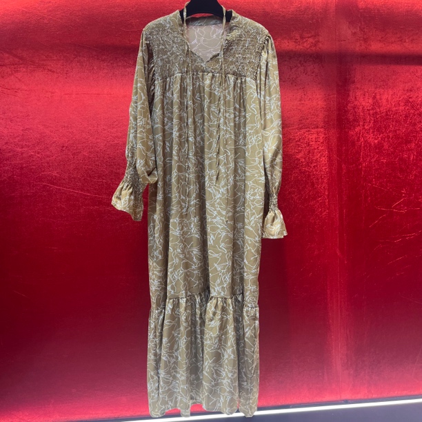 133/134深圳南油小众大码仙气印花娟连衣裙