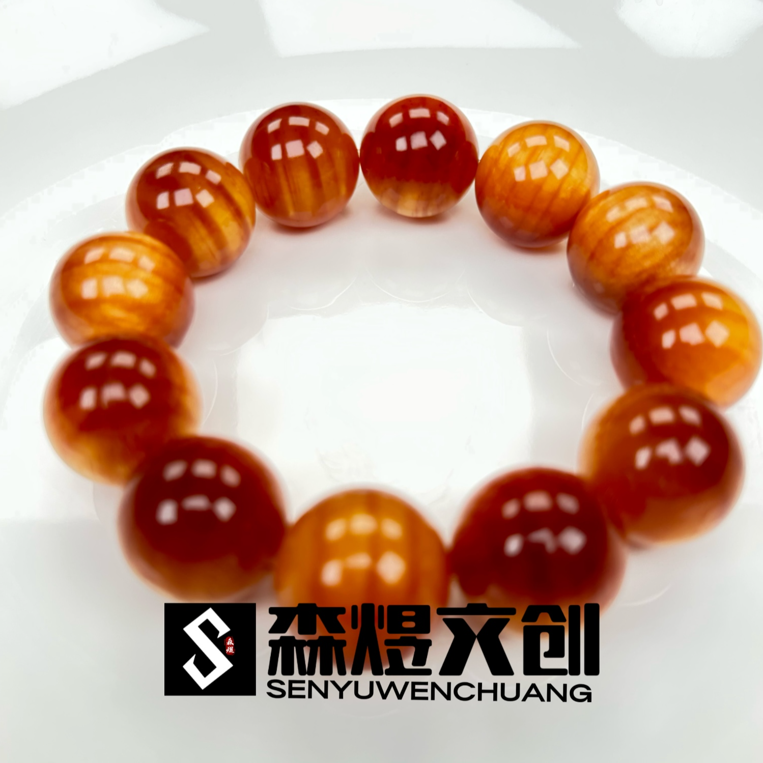 【森煜文创】410 素圈血龙木2.0cm松木制单圈手串