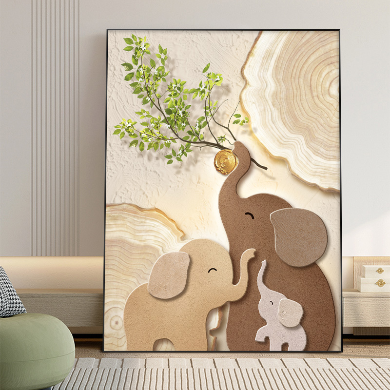 现代简约客厅背景墙装饰大幅艺术感挂画抽象玄关柜壁画北欧原木风