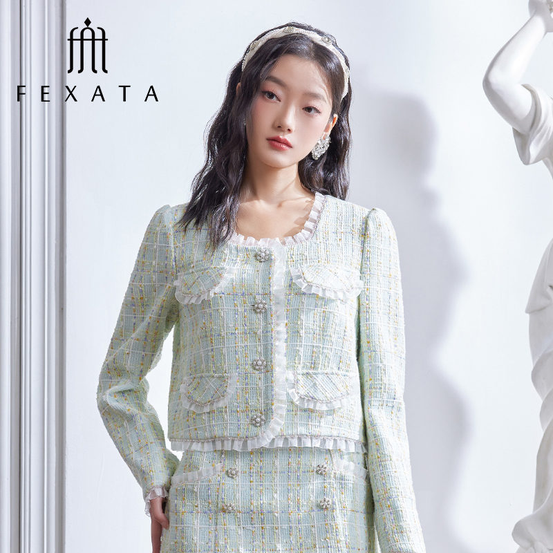 【白姐专属】FEXATA斐格思上衣女千金感小香短外套