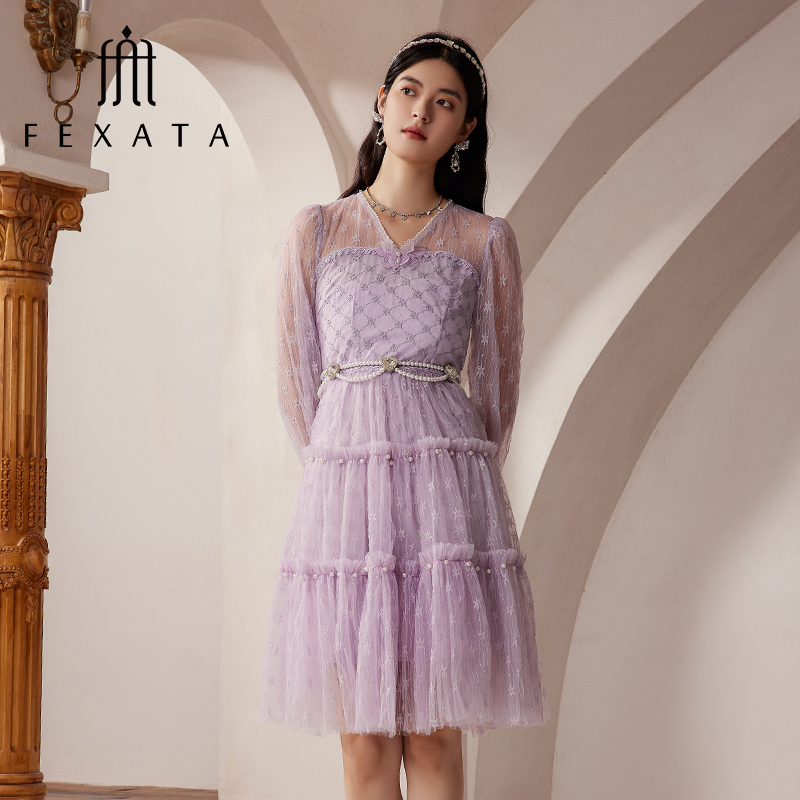 【高高来了】FEXATA斐格思连衣裙新品法式浪漫蓬蓬网纱裙