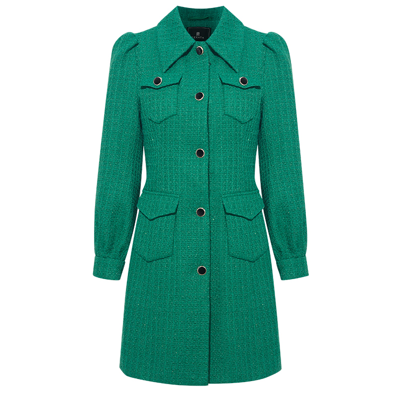 【白姐专属】FEXATA斐格思大衣冬复古丝绒蝴蝶结毛呢外套