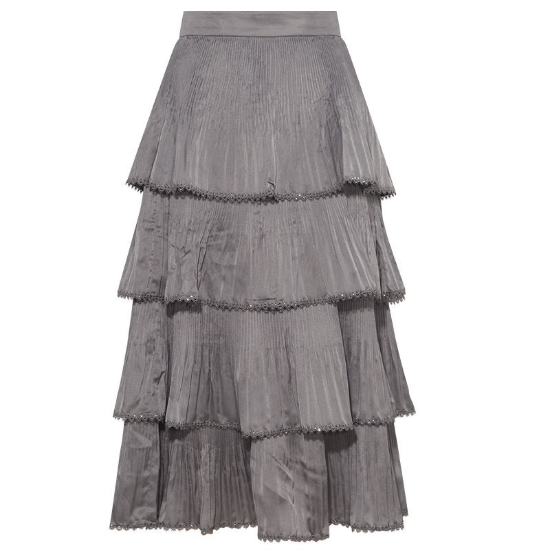 【白姐专属】FEXATA斐格思半身裙冬季新品时髦细褶蛋糕裙半裙