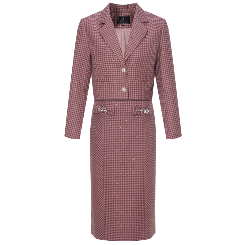 【老板娘夏天】FEXATA斐格思套装蝴蝶结复古格子两件套