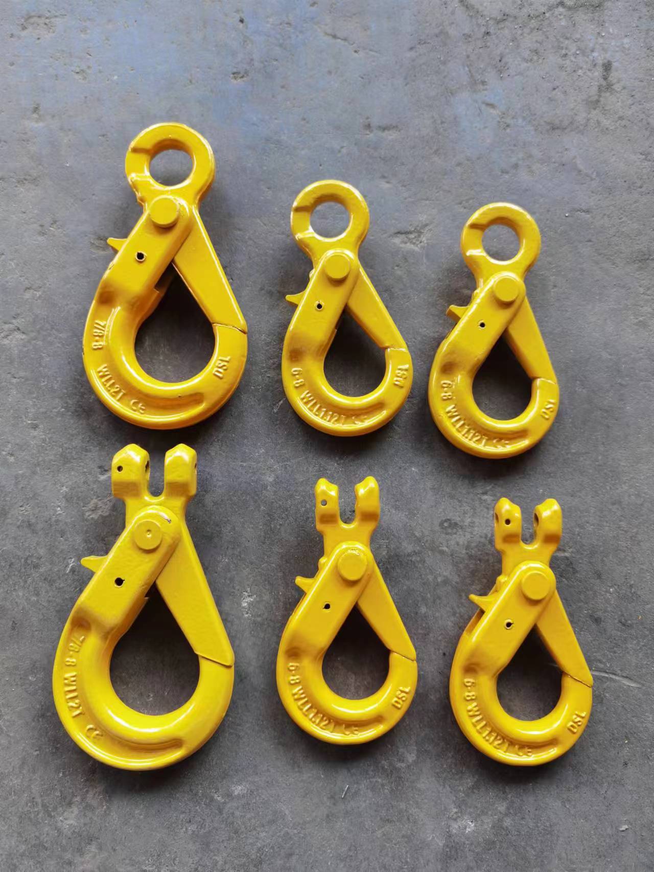 羊角安全钩眼型自锁钩防脱挂钩G80起重吊钩国标锻造合金钢小型