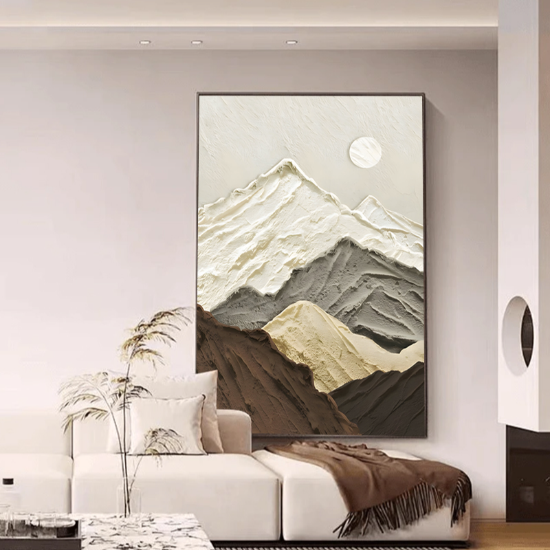 轻奢简约小清新奶油风客厅油画沙发背景墙玄关花卉装饰画